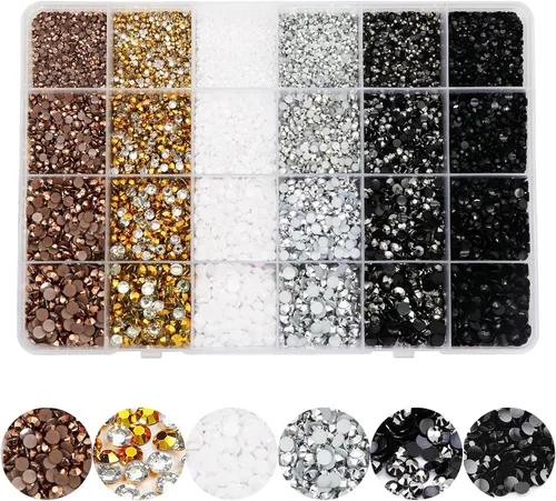 Miniatura 12 de 22800 diamantes de imitación de gelatina para arte de uñas, diamantes de imitación con parte trasera plana, color morado, brillantes a granel, gemas