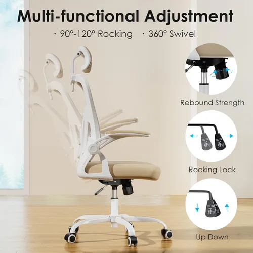 Miniatura 6 de Farini Silla ergonómica de oficina, silla de escritorio para oficina en casa con reposacabezas, silla de computadora de respaldo alto