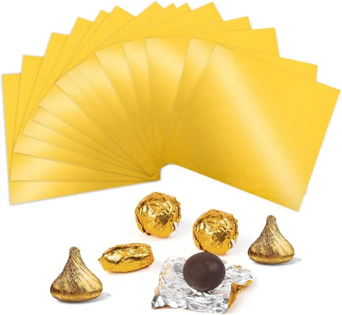 Miniatura 19 de Envolturas de caramelo de papel de aluminio – Papel de regalo de chocolate, 300 piezas, envoltorio de barra de chocolate casera, embalaje