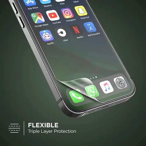 Miniatura 6 de Encased DEFCON-2 - Protector de pantalla diseñado para iPhone 13 (flexible), alternativa de vidrio con tecnología S-Flex inastillable (2021)