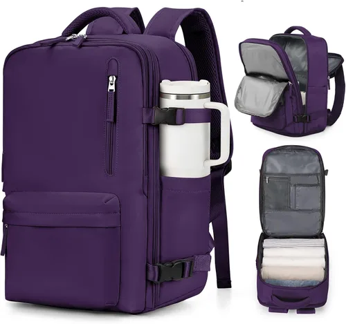 Miniatura 52 de VGCUB - Mochila grande para viaje, trabajo, negocios, mochila para laptop aprobada como equipaje de mano para vuelos, unisex, Negro -, Grande, Large