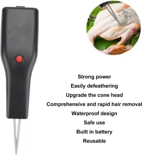Miniatura 6 de Desplumador eléctrico portátil de pollo, máquina de desplume de aves de corral de mano con potente motor, desplumador de pollo impermeable, pequeña