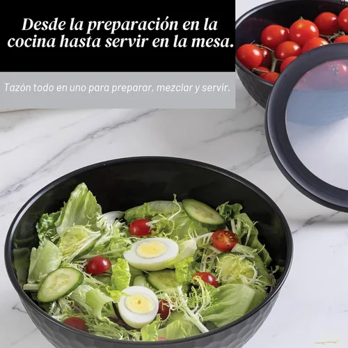 Miniatura 4 de COOK WITH COLOR - Juego de tazones de plástico anidables para mezclar, 12 unidades, 6 tazones de preparación y 6 tapas, parte inferior