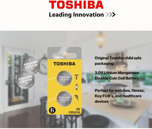 Miniatura 3 de Toshiba CR2016 - Paquete de ampolla resistente a los niños (2 baterías)