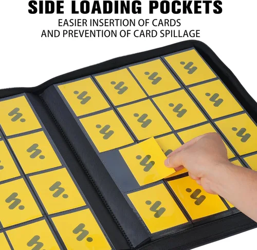 Miniatura 3 de Premium Carpeta de cartas con más de 1000 bolsillos, carpeta de álbum de 16 bolsillos para cartas coleccionables sin anillas, carpeta de bolsillo