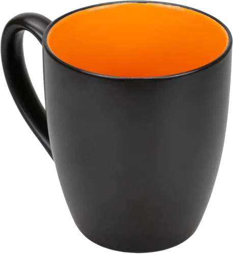 Miniatura 4 de Foraineam Juego de 6 tazas de café de 16 onzas, juego de tazas de porcelana negra mate de gran tamaño para restaurante, tazas para café, té, jugo