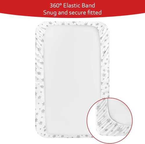 Miniatura 5 de Juego de 4 sábanas bajeras para cuna para niñas (38 x 24 pulgadas), compatibles con Dream on Me, Delta Porta Crib and Arms Reach ideal Cosleeper