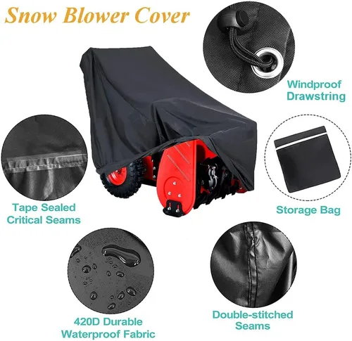 Miniatura 4 de Cubierta para soplador de nieve impermeable, duradera, resistente, para exteriores, de dos etapas, protector contra el polvo para la mayoría