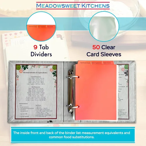 Miniatura 4 de Libro de cocina con tarjetas de recetas Meadowsweet Kitchens con diseño de flores vintage (revestido de tela)