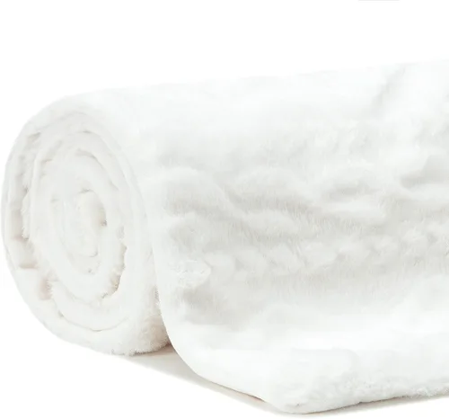 Miniatura 4 de Chanasya Manta de piel sintética con relieve de punto trenzado de alta calidad, visón inverso, moderna, comteporaria, elegante, súper suave, cálida