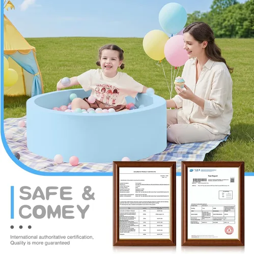 Miniatura 6 de SHJADE Piscina de pelotas de espuma para niños pequeños, 35.4"x 11.8" Piscina de pelotas para niños, Piscina de pelotas redonda suave para bebés