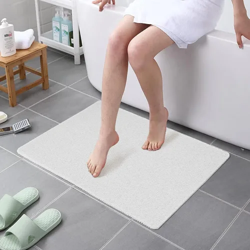 Miniatura 14 de HITSLAM Tapete de ducha antideslizante, tapete de bañera antideslizante de 24 x 32 pulgadas con drenaje, tapete de baño de ducha de PVC suave