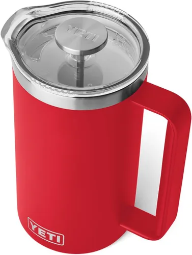 YETI Rambler - Cafetera de prensa francesa de 34 onzas, color rojo rescate