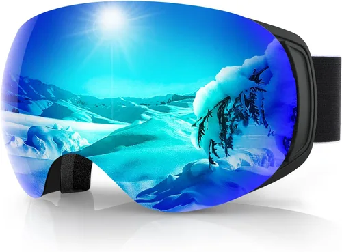Miniatura 18 de findway Gafas de esquí OTG para mujeres, hombres, adultos, jóvenes - Sobre gafas, gafas de nieve - Lente intercambiable, gafas de snowboard antivaho