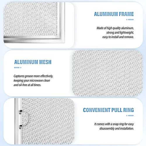 Miniatura 3 de 2 filtros de grasa de microondas de 7.9 x 5.9 pulgadas de repuesto para Frigidaire 5303319568, reemplazo de filtro de grasa de repuesto