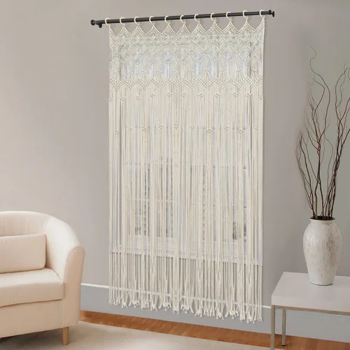 Miniatura 10 de DNYSYSJ Cortina con cuentas de madera natural y bambú, 49 hebras, diseño liso de 74.8 pulgadas, cuentas de bambú y madera para puerta, cortina