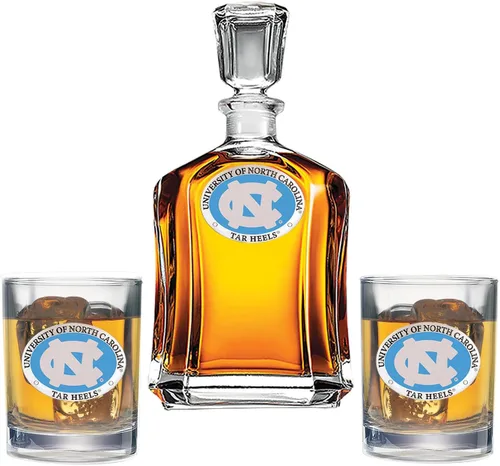 Miniatura 23 de Heritage Pewter Juego de decantador Appalachian State con 2 vasos combinados, vertedor de 24 onzas con 2 vasos dobles antiguos, vidrio de peltre