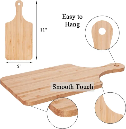 Miniatura 2 de WILLOWDALE 10 tablas de cortar de madera para cocina, tablas de charcutería de 11 pulgadas, tabla de servir de madera para pizza, queso, postre