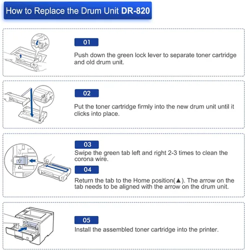Miniatura 4 de Toner Bank Unidad de tambor de repuesto compatible para Brother DR820 DR-820 DR 820 Work para Brother HL-L6200DW MFC-L5850DW HLL6200DW MFC-L5900DW
