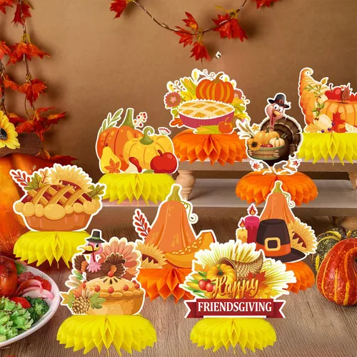 Miniatura 14 de 9 piezas de decoración de centro de mesa de otoño, decoración de mesa para fiesta de otoño, centro de mesa de Acción de Gracias, centro de mesa