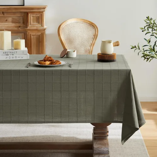 Miniatura 10 de ZeeMart Mantel (beige, redondo de 52 pulgadas)