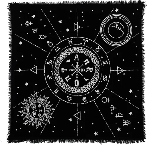 Indian Consigners Tela de altar 12 constelaciones Sol, Estrella y Luna Universo Premium Brujería Alter Tarot Spread Top Cloth Wicca Square Spiritual