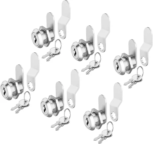 Miniatura 9 de 1 paquete de cerraduras de gabinete con llaves, cerradura de leva de 5/8" con llave similar, cerradura de repuesto para cajones seguros, gabinete