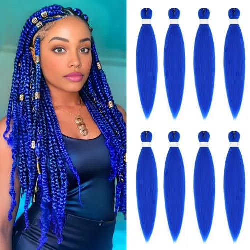 Miniatura 66 de 8 paquetes de extensiones preestiradas - 16 pulgadas de cabello trenzado premium, 55G/paquete, sin picazón, fijación en agua caliente, textura Perm