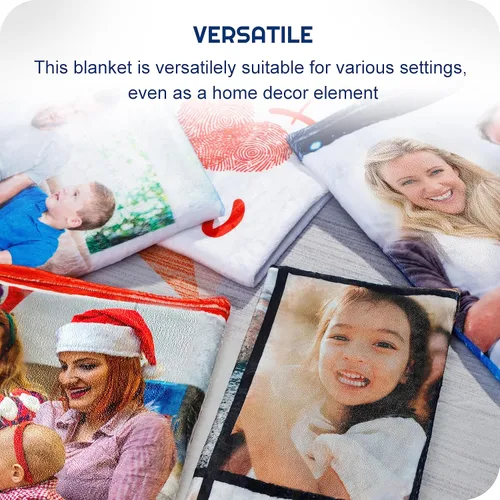 Miniatura 4 de Mantas personalizadas con fotos, manta personalizada de collage de fotos, suave, con mis propias fotos, regalos personalizados para Navidad, 2 Fotos