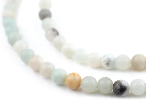 Miniatura 117 de The Bead Chest Cuentas de Jade Blanco Mate Redondas (8mm): Piedra Preciosa Orgánica Redonda Esférica de Energía con Poder de Sanación para Hacer