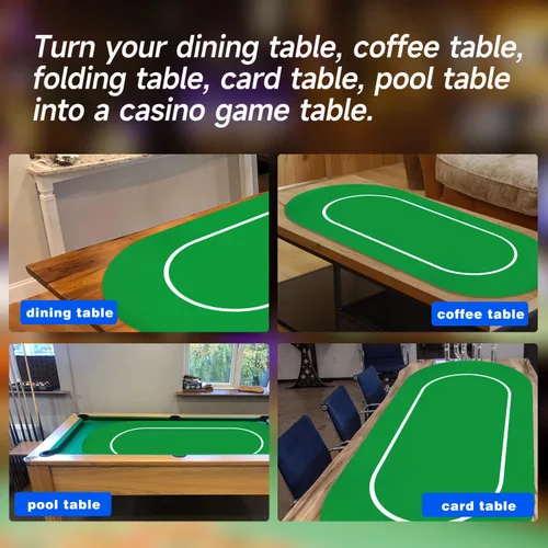 Miniatura 7 de GSE Games & Sports Expert Alfombrilla de diseño de mesa de póquer de casino con bolsa de transporte, tapete de goma antideslizante para fiestas