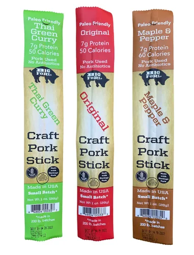 Miniatura 14 de Salchicha de cerdo original – Palito de carne artesanal con condimento natural Alto en proteínas, apto para dieta cetogénica, sin gluten, sin soja