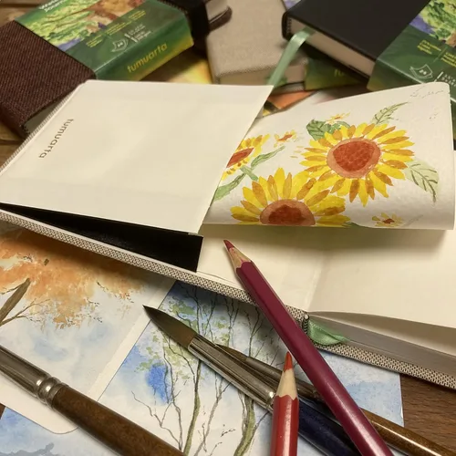 Miniatura 5 de tumuarta Cuaderno de Acuarela, 3.5x5.5”, 140 LB, 300 g/m², Papel de Algodón, Prensado en Frío, 24 Hojas, 48 Páginas, Libros de Bocetos de Papel
