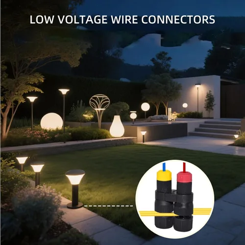 Miniatura 5 de 2 conectores de cable de bajo voltaje, conector de cable de alimentación para luz de paisaje al aire libre, calibre 12-18 para luces de camino