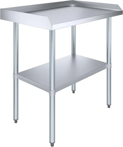 Miniatura 15 de AmGood Mesa de trabajo comercial con protector antisalpicaduras y protectores laterales Altura: 35" Mesa de preparación de acero inoxidable