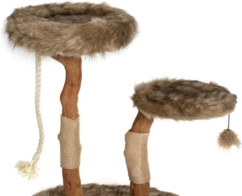 Miniatura 6 de MAU - Moderna torre de árbol para gatos, rama natural, torre para gatos de madera de lujo, árbol rascador para gatos, condominio de gatos, regalo