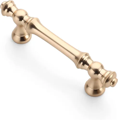 Asidrama 1 paquete de 3 pulgadas (2.992 in) de latón cepillado, tiradores dorados para gabinete de cocina, accesorios para gabinetes de cocina,