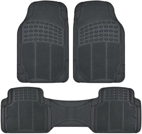 Alfombrillas de automóvil para Ford Ranger Lariat 2019 Crew Cab Pickup 4 puertas, juego de forros de goma para todo tipo de clima, color negro,