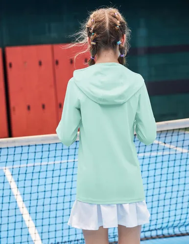Miniatura 3 de Zaclotre - Sudadera con capucha para niños, con protección solar UPF 50+, de secado rápido, para niñas, con agujeros para los pulgares