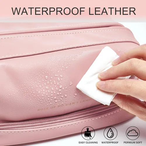 Miniatura 4 de Nuevo bolso cosmético del viaje de la capacidad grande, bolso del organizador del maquillaje, diseño interior claro del bolsillo, C-rosa, Clásico