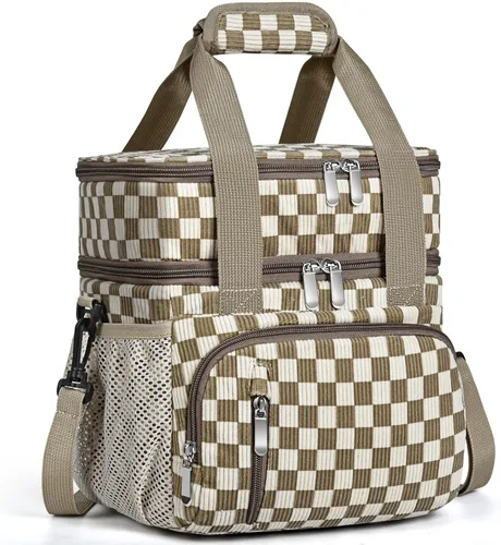Miniatura 28 de Lonchera para Hombres, Bolsa de Almuerzo con Doble Aislamiento Reutilizable a Prueba de Fugas Bolsa Refrigeradora Portátil Bolsa de Comida para Negro