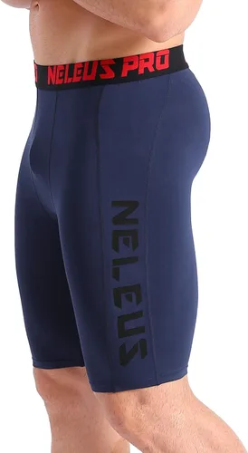 Miniatura 6 de NELEUS Paquete de 3 pantalones cortos de compresión para correr con bolsillos para hombre