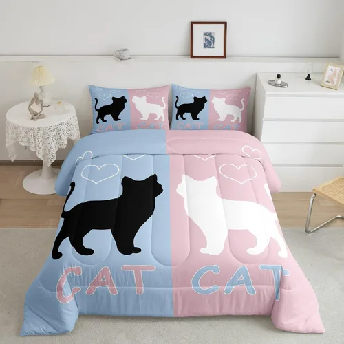 Miniatura 17 de Erosebridal Juego de edredón para parejas, juego de ropa de cama tamaño individual con lentejuelas doradas con purpurina dorada, edredón acolchado