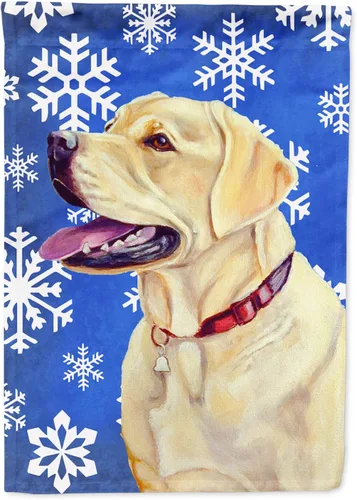 Miniatura 177 de Caroline's Treasures SC9374GF Bulldog English Snow flakes Holiday Garden Flag Buzón Bandera decorativa para patio exterior, patio, obras de arte
