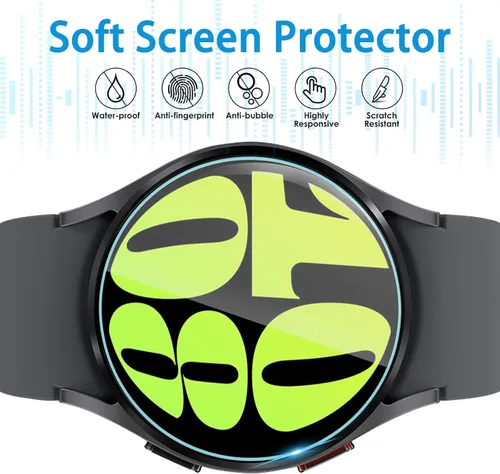 Miniatura 4 de Suoman Paquete de 4 para Samsung Galaxy Watch 6/Galaxy Watch 7 de 40 mm Protector de pantalla, [Antiarañazos] 2.5D Dureza 9H Película protectora