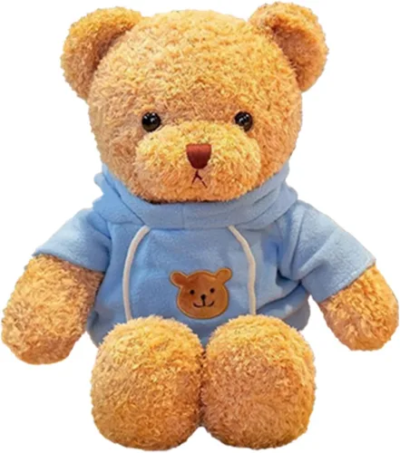 Oso de peluche de 11.8 pulgadas, animales de peluche suaves, lindo muñeco de oso de peluche para niños y niñas (azul)