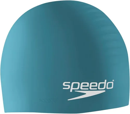 Speedo - Gorro de natación, silicona Verde azulado oscuro