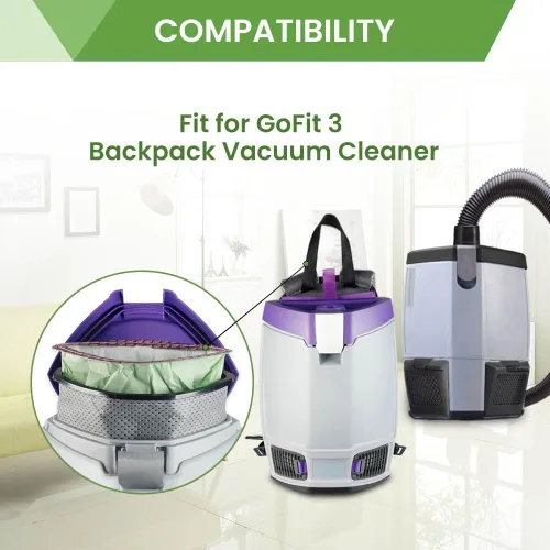 Miniatura 3 de Paquete de 20 bolsas de microfiltro Intercept 107666 compatibles con aspiradora ProTeam GoFit 3, mochila de 3 cuartos de galón