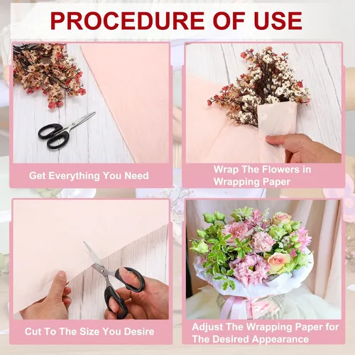 Miniatura 4 de MECCANIXITY Papel de regalo de flores, 5 rollos impermeables de papel crepé para manualidades, regalo de cumpleaños, floristería, embalaje y fiesta
