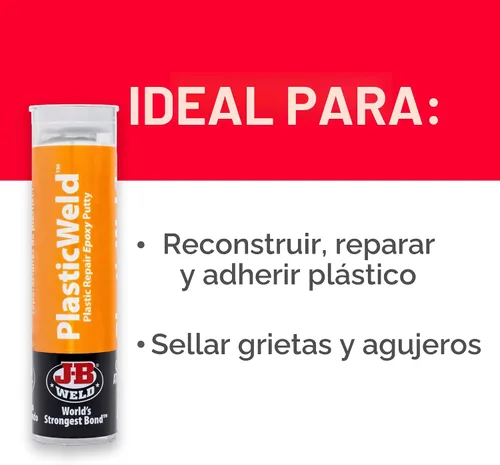 Miniatura 3 de J-B Weld PlasticWeld, masilla epoxi reparadora de plástico, 2 onzas, 2 onza, Blancuzco